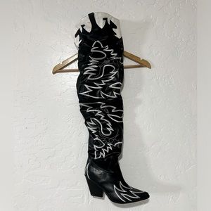 Thigh high cowgirl boots